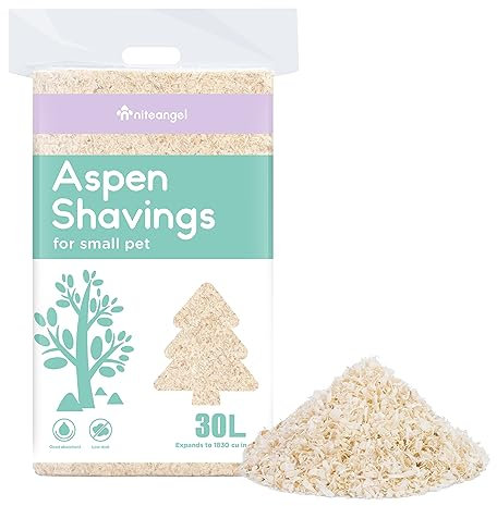 Niteangel Literie en Copeaux d'Aspen pour Hamster Syrien, Gerbille, Souris, Degu, Rat, Lapin, Lapin Nain, Cochon d'Inde, Chinchilla, Hérisson ou Autres Petits Animaux (30L - Mini)