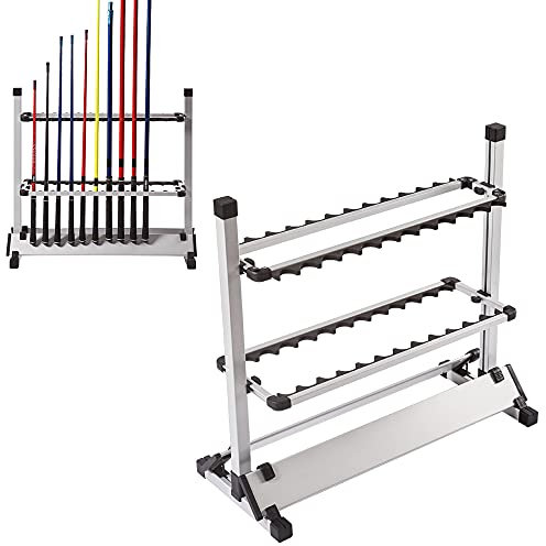 Cutycaty Rutenständer für 24 Angelruten Angelrutenhalter aus Metalllegierung für Angelruten Rutenständer Angelrutenstände Angelrutenhalter Horizontale Angelrutenhalterung Tragbare Angelrutenhalter