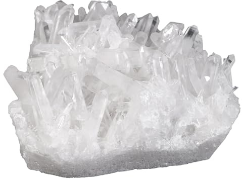mookaitedecor Healing Crystal Cluster Geode Druzy Stone for Home Decor | Natural Clear Quartz Crystal Mineral Specimen, Raw Crystal Cluster for Collection, 53-73mm