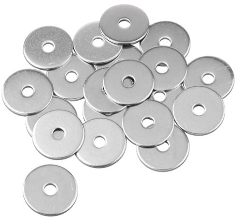 Caianwin M5 Unterlegscheiben 20Stück, M5 x 25mm Große Unterlegscheibe Beilagscheiben Edelstahl Karosseriescheiben Metallscheiben U Scheiben für m5 Schrauben & m5 Muttern & m5 Gewindestangen