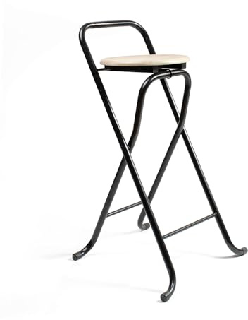 THE SECRET HOME - Pack de 1,2,4 y 6 Taburetes Plegables con Respaldo - Alto. 80 cm x Ancho. 45 cm - Silla Plegable de Metal y Madera (1, Madera Clara/Negro, Alto. 80 cm x Largo. 45 cm)