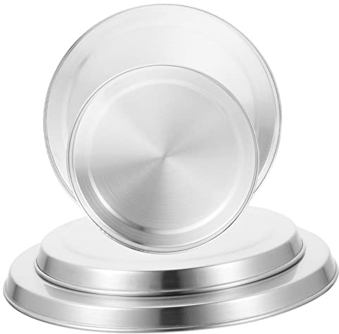 Hoement Couvercles en Acier Inoxydable, Argenté, Faciles à Nettoyer Lot de 4 pour Plaque de Cuisson pour Maison et Restaurant