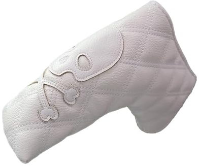 WEbjay SchläGerkopfhüLlen Golfschlägerabdeckungen for Driver Fairway Hybrid, wasserdicht, Schutzset aus PU-Leder, weich und langlebig, Golfschlägerabdeckungen Golf SchläGerhauben(White Blade Putter)