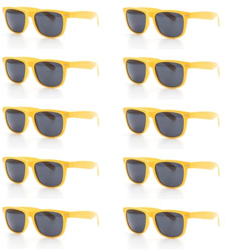 NICO Europe Sonnenbrille 10er-Set, UV400 CAT 3 CE, Damen & Herren, bunt | Federscharnier, abgedunkelte Gläser, 100% UVA/UVB-Schutz, Sommerparty, Poolparty, Junggesellenabschied, Festival