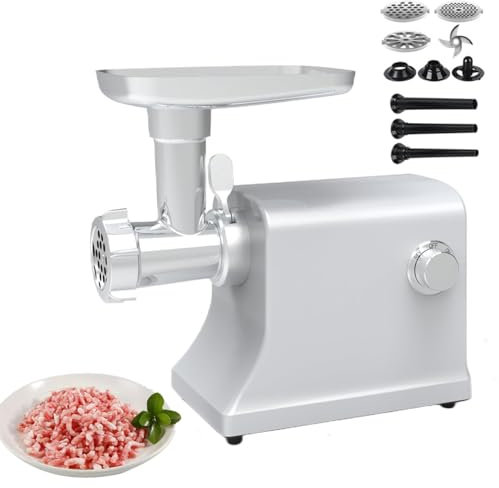 CYTBEK Máquina De Enema para Picadora De Carne Eléctrica, Picadora De Carne Eléctrica De Alta Potencia De 1800 W, Máquina De Relleno De Salchichas con Interruptor De Perilla, Máquina para Hacer