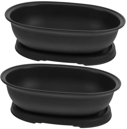 Yardwe Garten Kunststoff Blumentöpfe 2pcs Pflanzenbehälter Blumentopf Pflanze Pflanztopf Bonsai Töpfe
