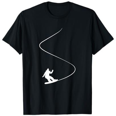 Gezeichnetes einfaches Snowboard-Mädchen T-Shirt