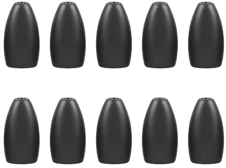 Angelgewichte, 10 Stück Bullet Angelgewichte Sinkers Kit, Wurm Gewichte aus Wolframstahl mit Glatter Innenbohrung zum Bassangeln
