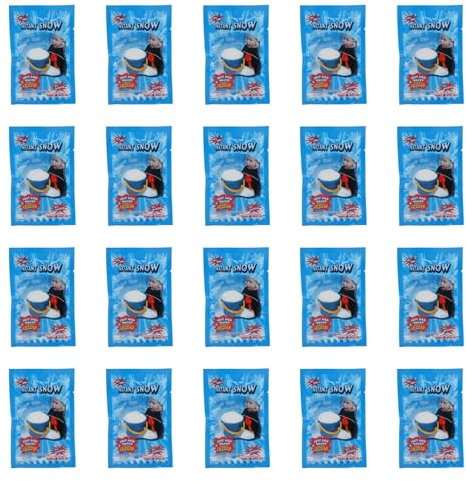 SUPYINI 20 Stück künstliches Schneepulver, künstliches Schnee-Pulver, flauschiger Kunstschnee, für Winterdekoration, Urlaub, Zubehör