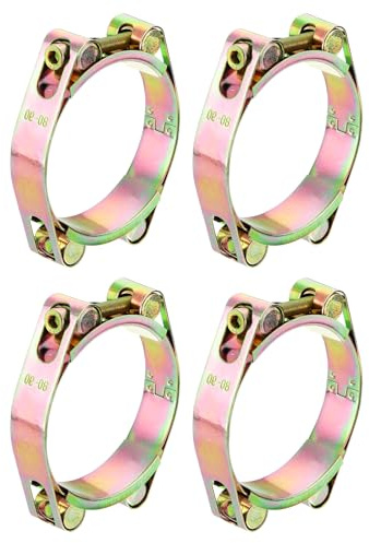 sourcing map 4 Pack T-Bolt Hose Clamp, 0.9 Heavy Duty Adjustable Tube Clamps Radiator Hose Clamp Working Range 80-90mm for 3.15-3.54 Hose ID Intake Soft Hose Intercooler Clamp
