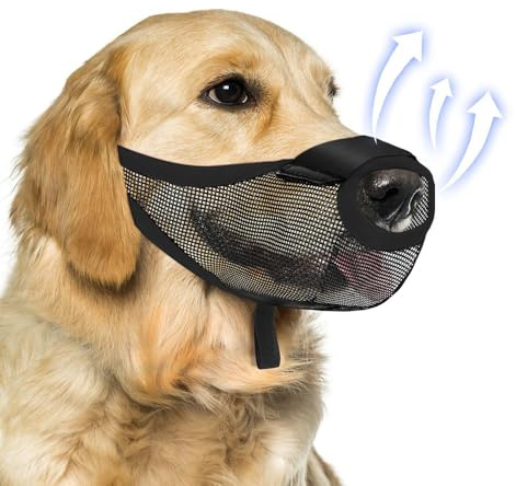 FFWTPY Atmungsaktiver Maulkorb Netzgewebe Schnauzenkorb Beißschutz Hundemaske Verstellbar Sicherheit Trainingsmaske XL