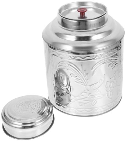 FELTECHELECTR Tea Storage Jar Airtight Stainless Steel Canister for Tea Leaf Coffee Bean Storage Easy Open Lid