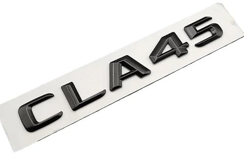 ERAKAFZTTK 3D ABS Schwarz Chrom Klebebuchstaben for Auto Hinten Stamm Abzeichen Fit for Mercedes CLA45 AMG W117 C117 Emblem Logo Aufkleber Zubehör(Glossy Black,Convex)