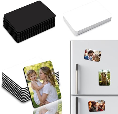 EAPIKON 10 Pezzi Calamite Frigorifero Personalizzate, 5x7,5cm Sublimazione del Metallo in Bianco Magneti per Cucina Decorazione, Magnete Rettangolo Fai da Te