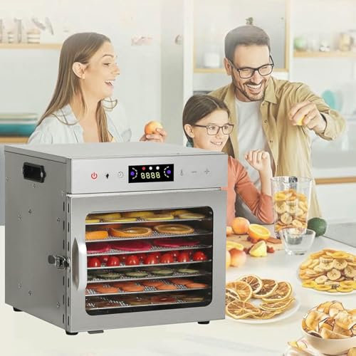AFLEPCBRQ Commercial Food Dehydrator Machine, Drying Cabinet, Freeze Dry Machine for Home for Fruits, Vegetables, Herbs, Mushroom, Dog Treats,8-Tray