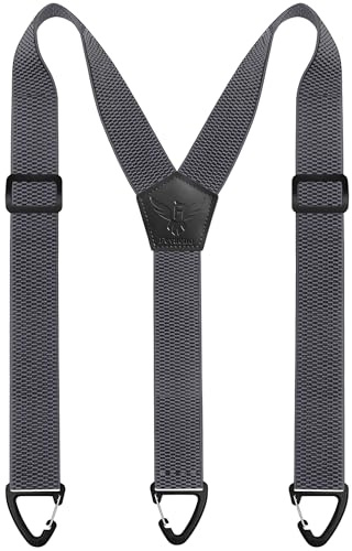 Fevaeno Herren-Hosenträger mit dreieckiger Anti-Rutsch-Schnalle, längenverstellbar, elastische Hosenträger für Damen und Herren, Ygrey, One size