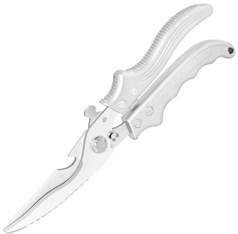 Vutyvve Tijeras para aves de corral con mango antideslizante y bloqueo de seguridad, tijeras de cocina resistentes, tijeras de cocina profesionales multiusos, aptas para lavavajillas, adecuadas para