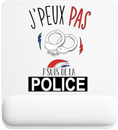 Tapis de Souris Police | Accessoire Bureau Ergonomique - Idéal pour Anniversaire, Collègue, Secret Santa Noël, Fête des Pères et Fête des Mères