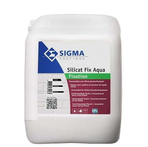 SIGMA Silicat Fix Aqua Fixation, lösemittelfreies, wasserverdünnbares Grundier- und Verdünnungsmittel auf Sol-Silikatbasis für innen und außen, 5 Liter