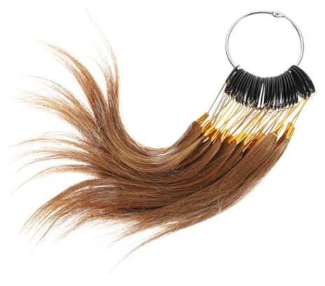 COMPUKAS 30 Echthaar Farbmuster Ringe 6° Dunkelbraun Haarfarben Testproben für Friseure Salon Haaranalyse Haarteststrähnen