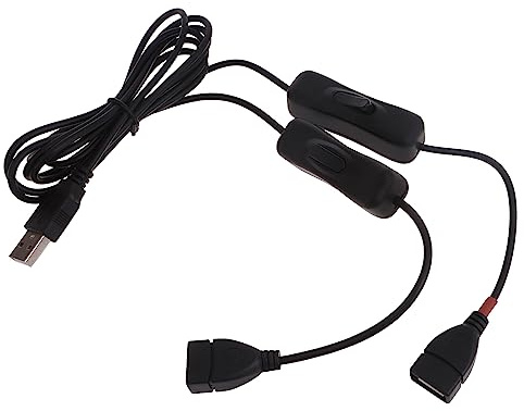 MHADBKH USB Extension Cord With Double USB2.0 Port And On Off Switches Male To Female Data Cable Charging Wire USB Light Cable