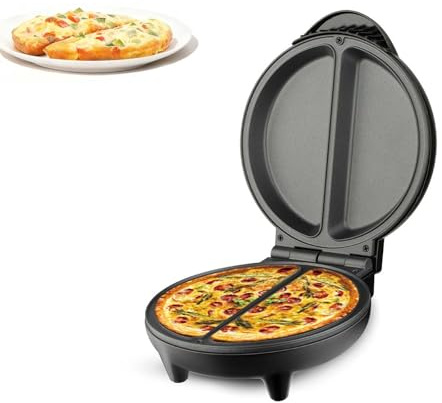 Dual-Zone Electric Omelette Maker, Omelette Pan Nonstick with Anti-Silp Base Anti-Scald Handle, Omelette Makers Electric with Indicator Lights, Quick & Easy Egg Cooker for Travel(UK certification)