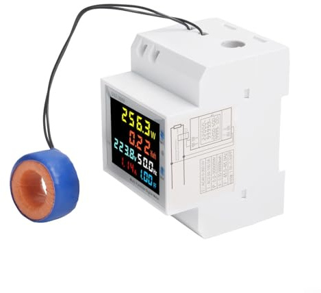 Compteur d'électricité numérique 100 A avec connectivité WiFi, surveillance de l'énergie en temps réel pour maison, bureau et location, installation sur rail DIN (type externe)