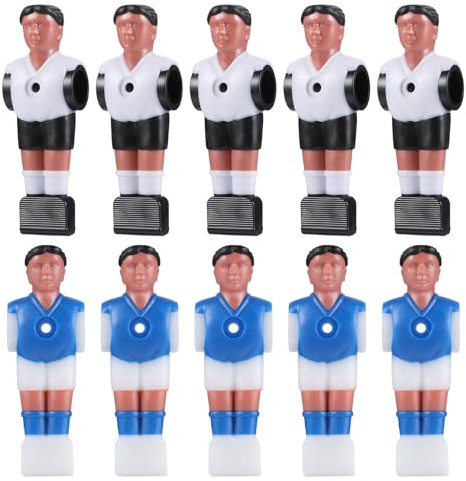DOITOOL 10 Piezas de Figuras de Futbolín para Mesa, Jugadores de Resina Negra y Azul, Accesorios para Futbolín de Torneo, Modelos de Jugadores para Juegos Recreativos y Deportes de Sala