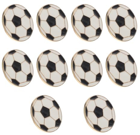 ULTECHNOVO 10 Stück Fußball Anstecknadeln Emaille, Dekorative Fußball Pins Set für EM WM Fans, Hochwertige Legierung Broschen für Trikots Rucksäcke, Sportliche Mitgebsel Kindergeburtstag, Schwarz-Weiß