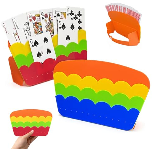 Bellanova 2 Stück Kunststoff Spielkartenhalter | Mit Mehrschichtigen Kartenschlitzen, Aufstellbar für Familie, Party, Reise und Camping