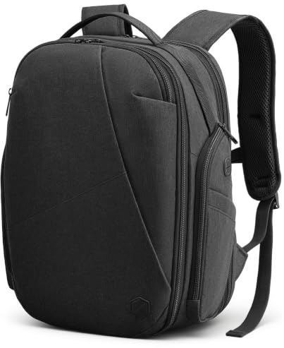 VANKEV Erweiterbarer Reiserucksack Laptoptasche Handgepäck für EasyJet | 30L-38L, große Kapazität, leichter Laptoprucksack für 17 Zoll, Freizeitrucksack für Damen und Herren, Basalt-Grau
