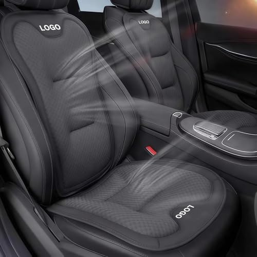 RXASC Coprisedili Auto Universale Personalizzabile con Logo/Testo, Comodo e Traspirante Cuscino per Sedile Auto con Cuscino Lombare Auto, Coprisedile Auto Antiscivolo, 5 Colori, Facile da Installare