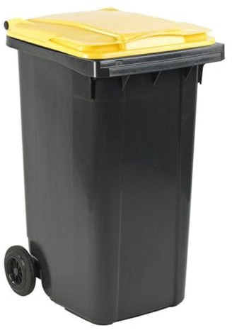 Générique Mülleimer, 240 l, Grau mit gelbem Deckel