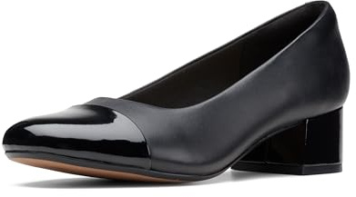 Clarks Women's Marilyn Sara Pump, Black Leather/Synthetic Combination, 5