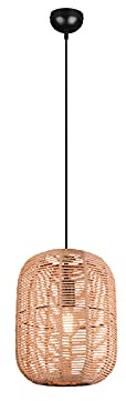 meineWunschleuchte 1-flammige Boho Pendelleuchte mit Lampenschirm aus Sisal Geflecht Ø 35cm