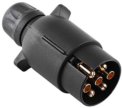 Qiilu connecteur de remorque 7 Broches à cosse connecteur 7 Broches Prise de remorque, Prise de remorque électrique 12 V 7 Broches, Adaptateur de connecteur de câblage à 7 pôles en Plastique de Type