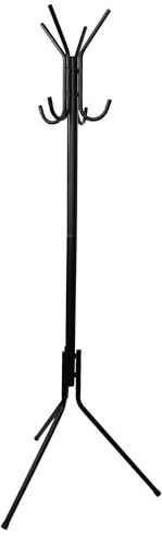 Box and beyond - Porte-Manteaux Ara - 62 x 62 x 178 cm - Métal Noir - Sur Pieds - 8 Crochets - Vêtements, Manteaux, Accessoires - Entrée, Chambre, Bureau, Couloir, Salle de bain - Style Moderne