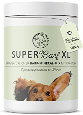 Annimally Barf Zusatz Pulver für Hunde 1 kg, Barf Complete Vitamine & Mineralien Mix für die optimale Nährstoffversorgung - Hund Mineralstoffe Futterzusatz mit Gemüse, Obst und Vitaminen