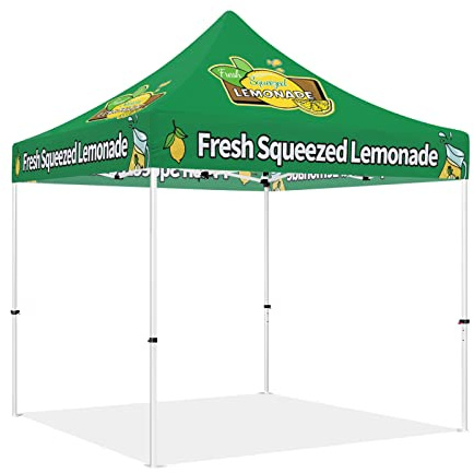 Lemonade Tent, Heavy Duty Outdoor Canopy Tent 10x10, Fresh Squeezed Lemonade Business Vendor Tent for Pop Up Market Lemonade Beverages Promotion Canopy