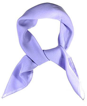 WESTEND CHOICE Square Chiffon Scarves Women Plain Neck Scarf 50s Retro lightweight Bandana Wrap Square women's scarves 65 x 65 cm (Light purple)