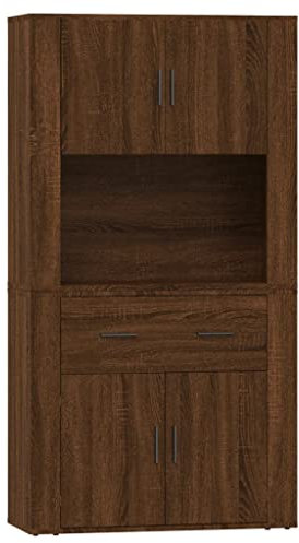 vidaXL Highboard, Sideboard mit viel Stauraum, Mehrzweckschrank Aktenschrank Wandmontage, Kommode Schrank für Wohnzimmer, Braun Eichen Optik Holzwerkstoff