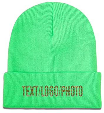 Design Bucket Hat für Männer Frauen Gestalten Sie Ihr eigenes Foto/Logo/Text Bündchen Beanie Mütze schwarz, grün, One size