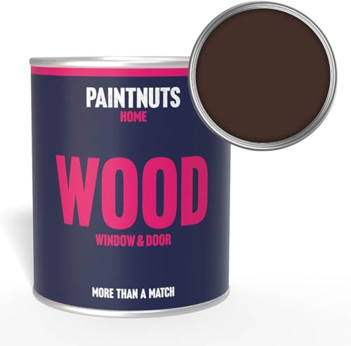Paintnuts Wood Window & Door Paint - RAL-8017 - CHOCOLATE BROWN Satin 500ml Tin