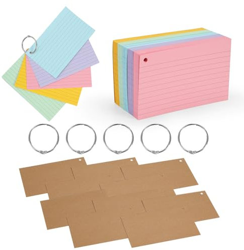 A7 Karteikarten 13x8cm, 250 Stück Lernkarten aus 180g/m² Karton für Vokabeln, Prüfungen & Studium| Schule, Uni, Sprachen Lernen