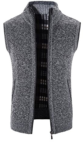 rtdgcv Lässige, Karierte, Ärmellose Weste Für Herren, Reißverschluss, Stehkragen, Oberteile, Pullover, Strickjacke Strickjacke Herren Hell Weste Herren Schwarz Herren Jjehill Knit Cardigan
