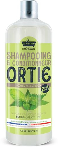 Shampooing et Conditionneur 2 en 1 Ortie 700ml - Idéal pour les cheveux gras - Les Petits Bains de Provence - Pour des Cheveux Doux et Parfumés