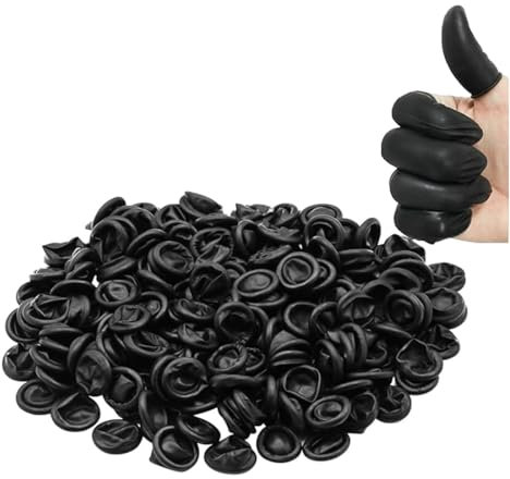ZKSXOA 100 Pezzi Copridita Finger Cots Anti-Statico Guanti da Dito Ditali in Lattice Copridita Antistatica per Dita Manicotti per Riparazione Elettronica Pulizia Gioielli Lavorazione Industriale
