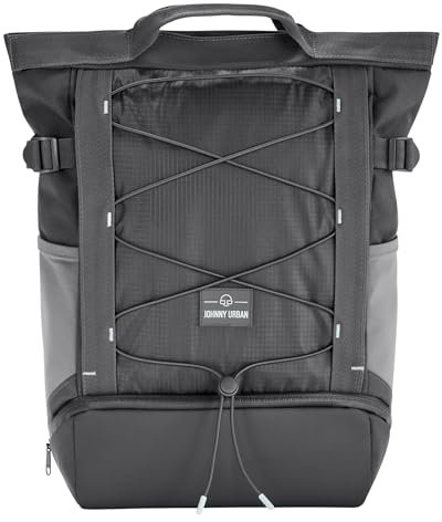 Johnny Urban Zaino Uomo Donna Grigio - Harper - Zainetto Da Viaggio Sport Tempo Libero Con Molti Scomparti - Scomparto Per Porta PC 16 Pollici - Idrorepellente