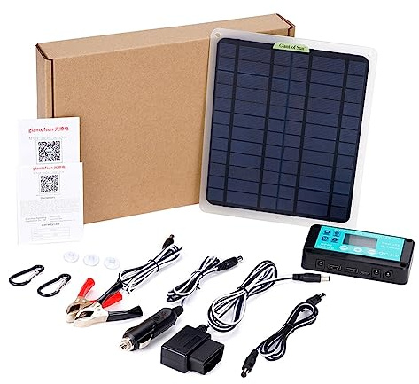 SONEIAZ 20W Solar Panel Car Charger Outdoor Battery Supply for Vehicle Battery with OBD Plug High Guality