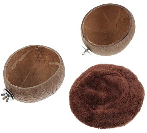 BESPORTBLE 1satz Kokosnussschale Futterstation Für Hamster Meerschweinchen Kaninchen Teiliges Natürlichem Material Installieren Sorgt Für Und Tropisches Flair Im Käfig